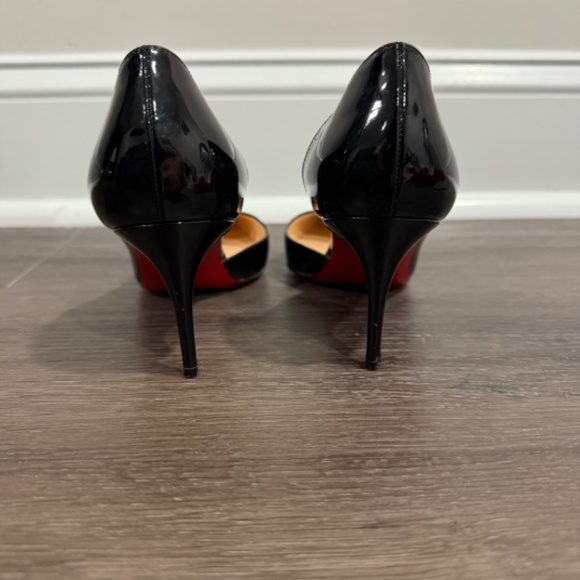 Christian Louboutin Iriza 85mm Black Patent Heels, sz 37 - Picture 7 of 10